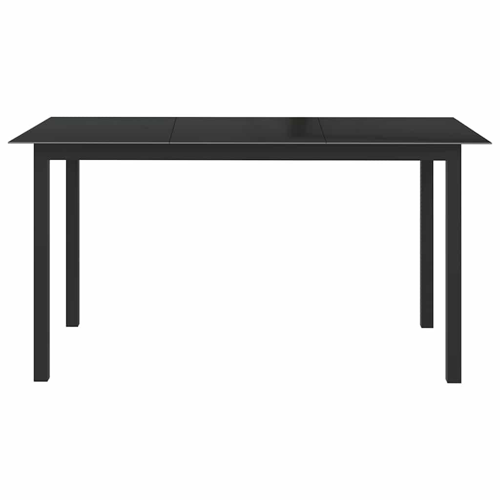 Mesa de jardín de aluminio y vidrio gris claro 150x90x74 cm