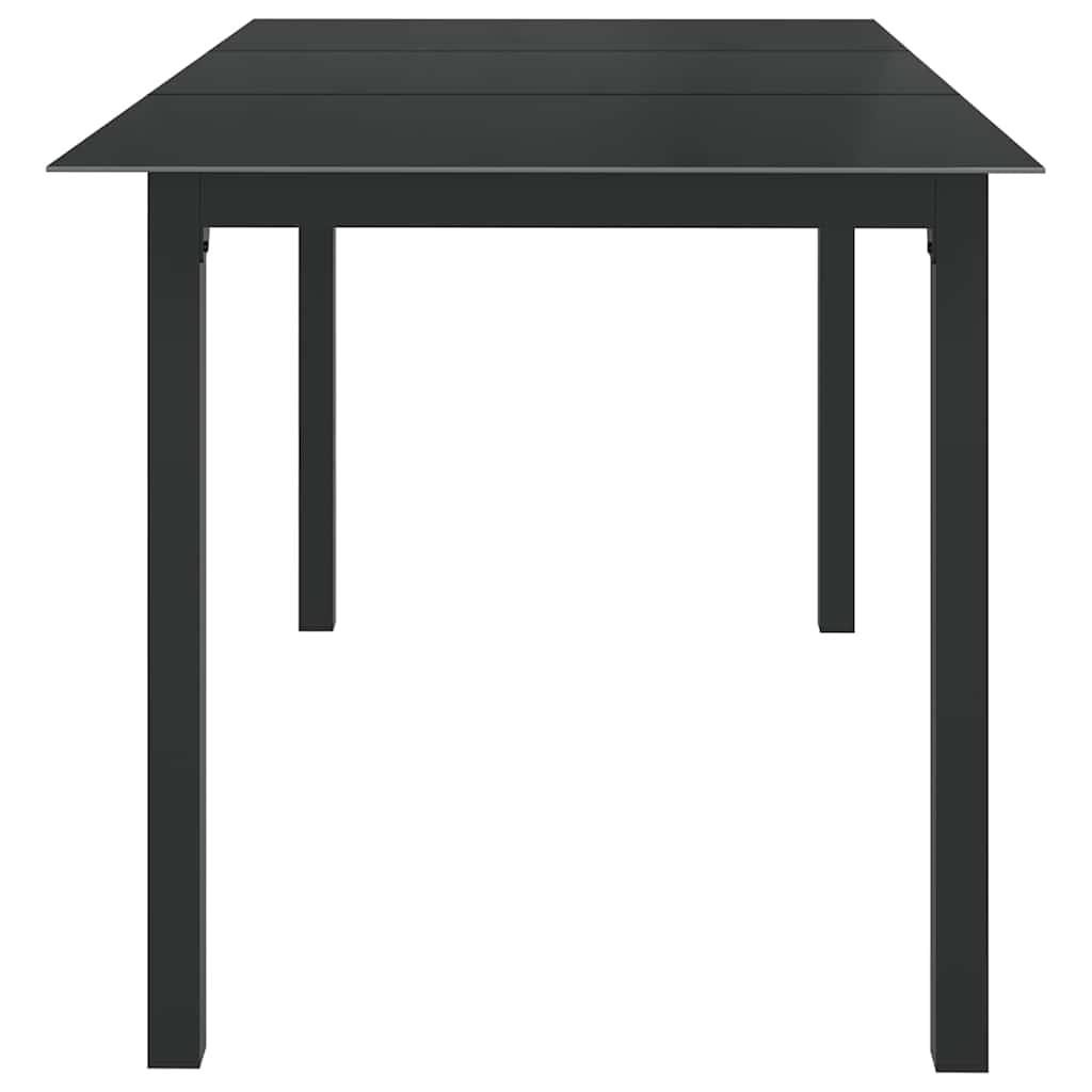 Mesa de jardín de aluminio y vidrio gris claro 150x90x74 cm