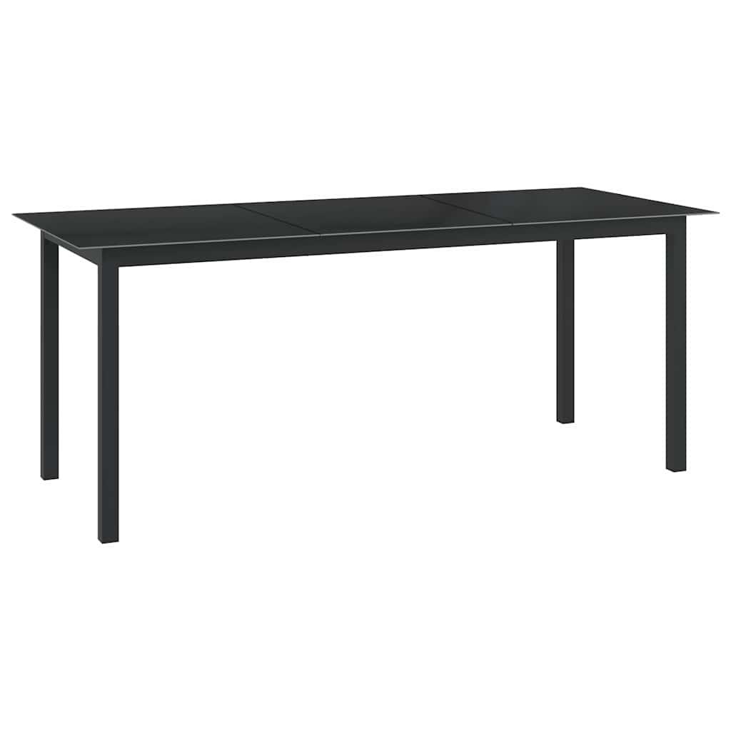 Mesa de jardín de aluminio y vidrio gris claro 150x90x74 cm