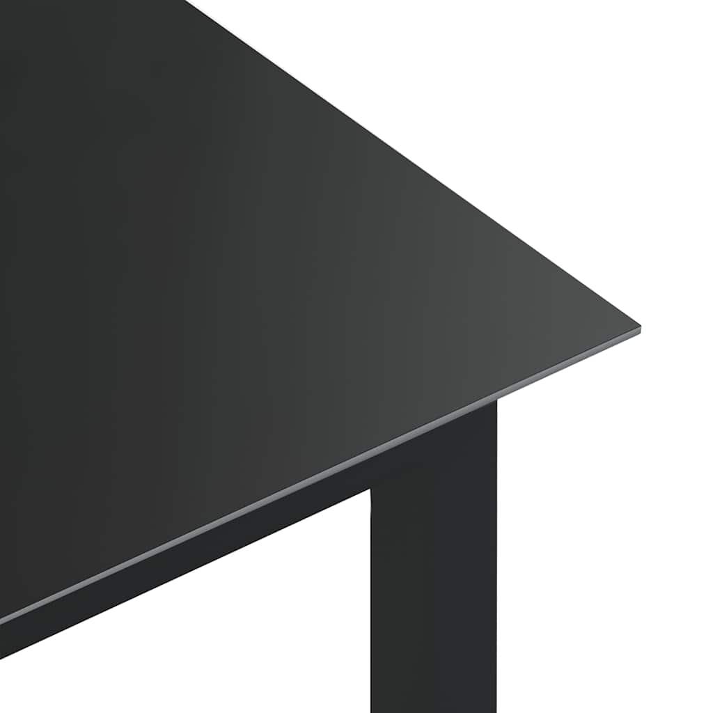 Mesa de jardín de aluminio y vidrio gris claro 150x90x74 cm