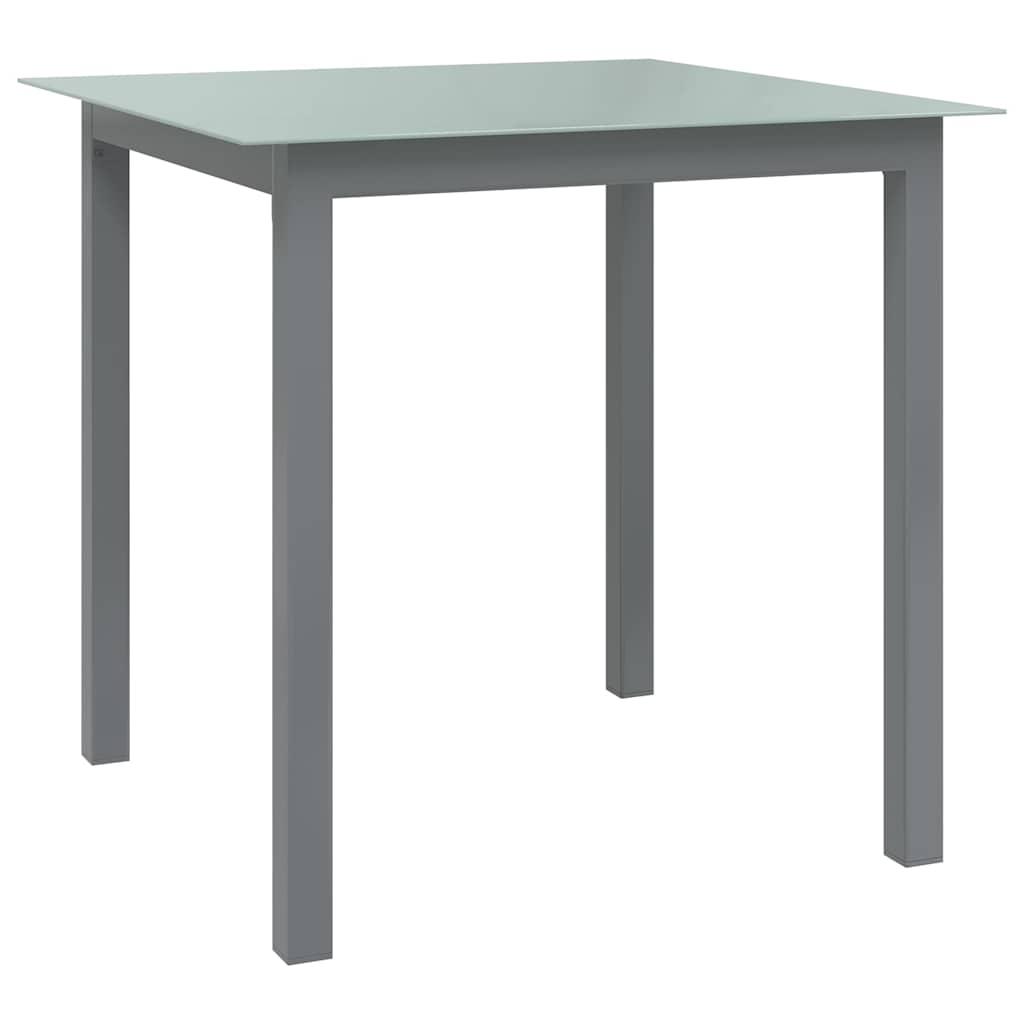 Mesa de jardín de aluminio y vidrio gris claro 150x90x74 cm