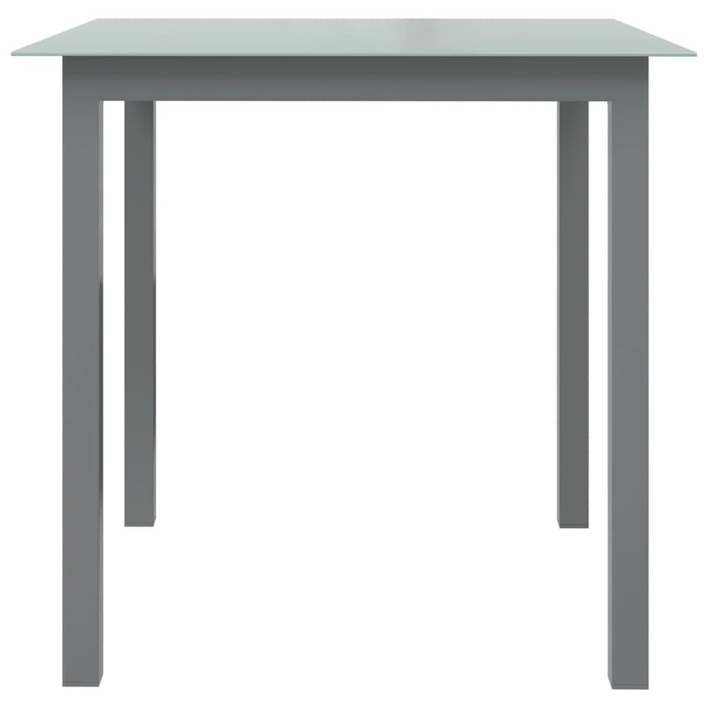 Mesa de jardín de aluminio y vidrio gris claro 150x90x74 cm