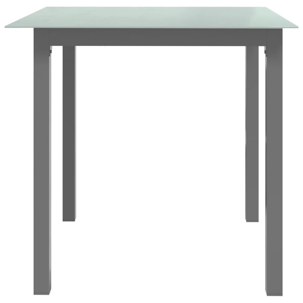 Mesa de jardín de aluminio y vidrio gris claro 150x90x74 cm