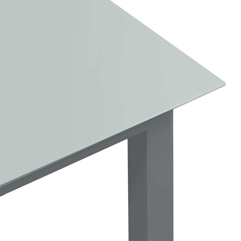 Mesa de jardín de aluminio y vidrio gris claro 150x90x74 cm