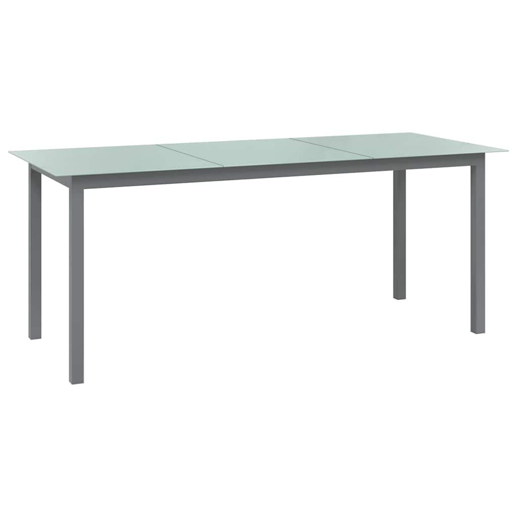Mesa de jardín de aluminio y vidrio gris claro 150x90x74 cm