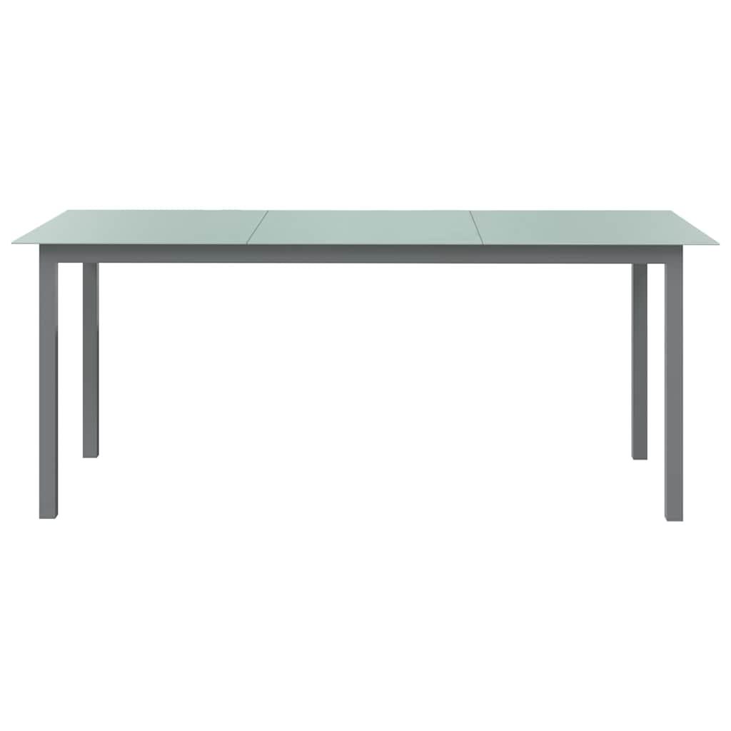 Mesa de jardín de aluminio y vidrio gris claro 150x90x74 cm