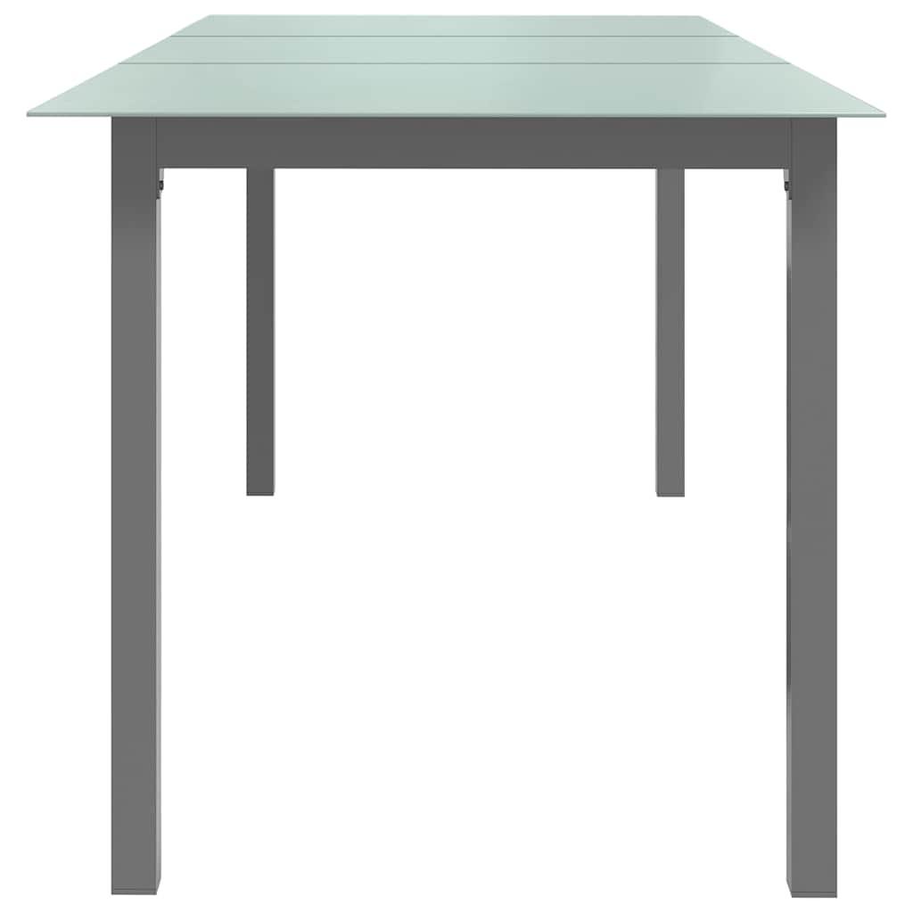Mesa de jardín de aluminio y vidrio gris claro 150x90x74 cm