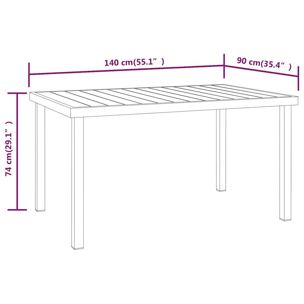 Mesa de jardín de aluminio y WPC