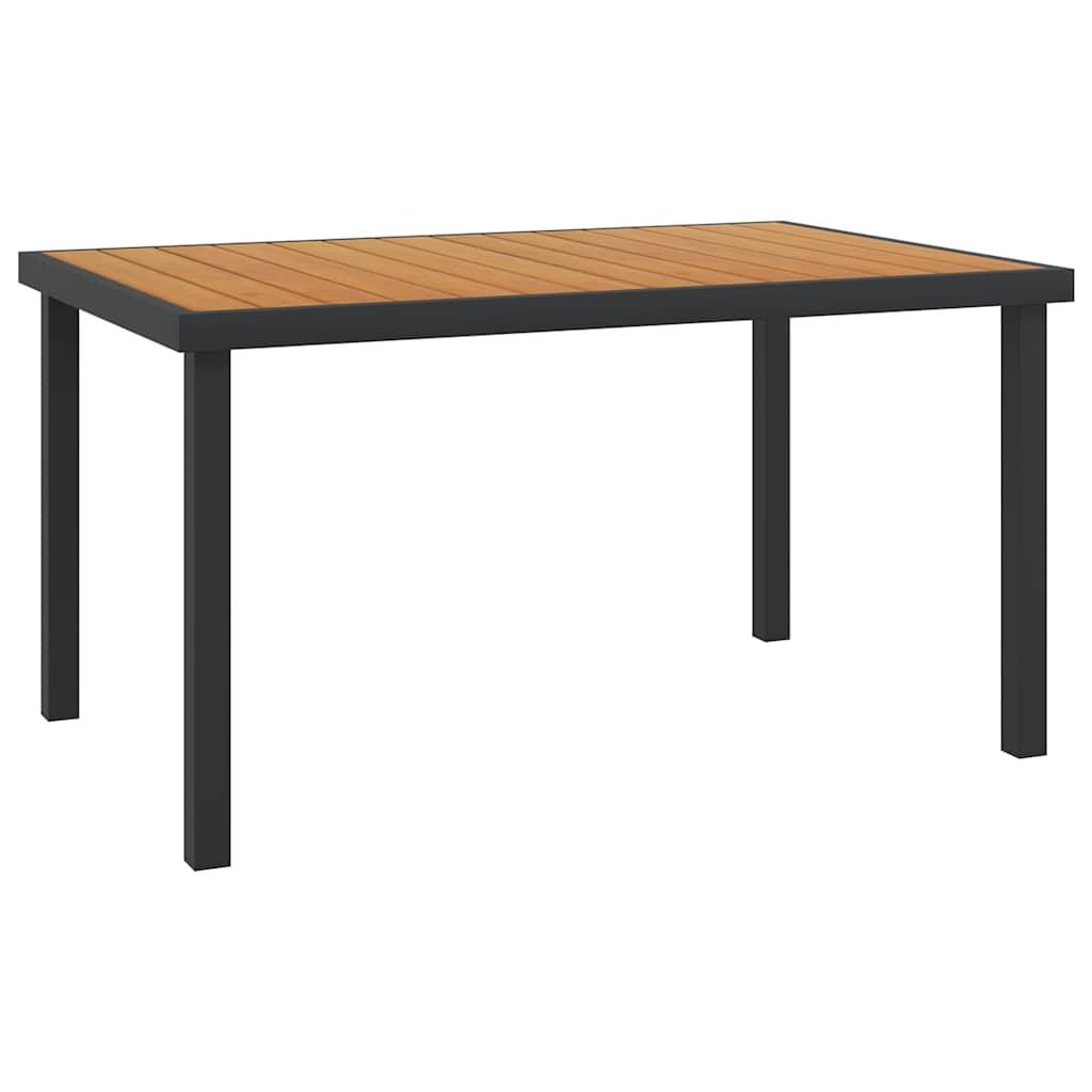 Mesa de jardín de aluminio y WPC plateado 60x60x70 cm