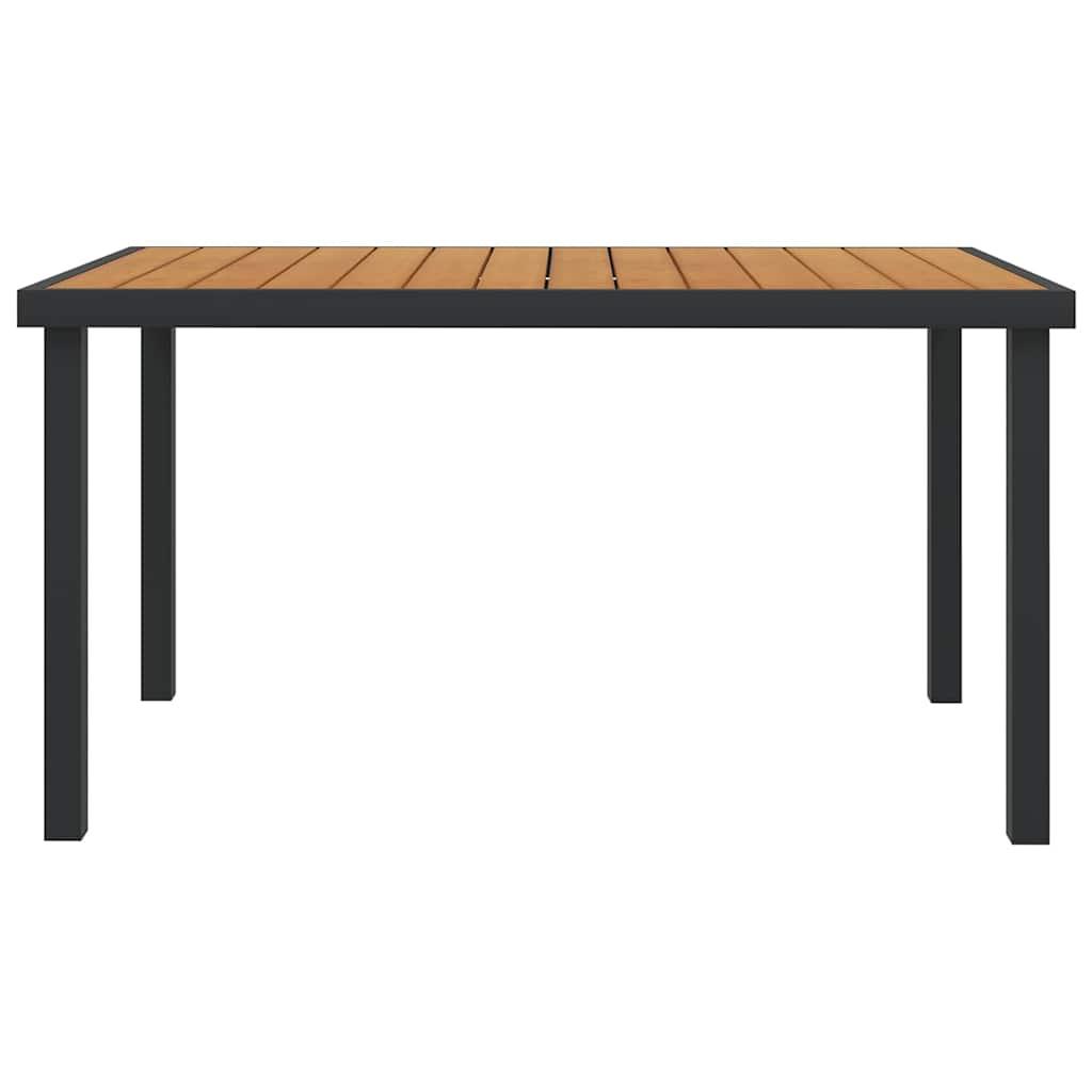 Mesa de jardín de aluminio y WPC plateado 60x60x70 cm