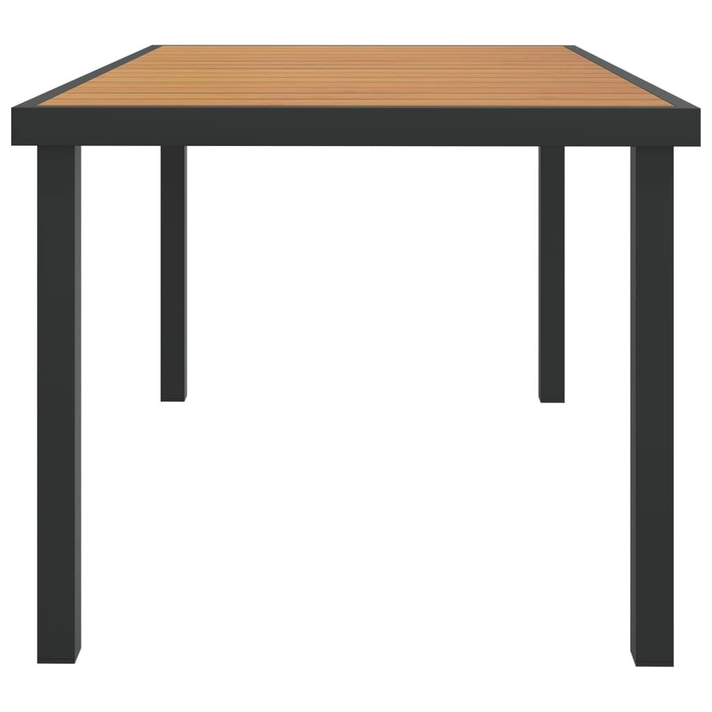 Mesa de jardín de aluminio y WPC plateado 60x60x70 cm