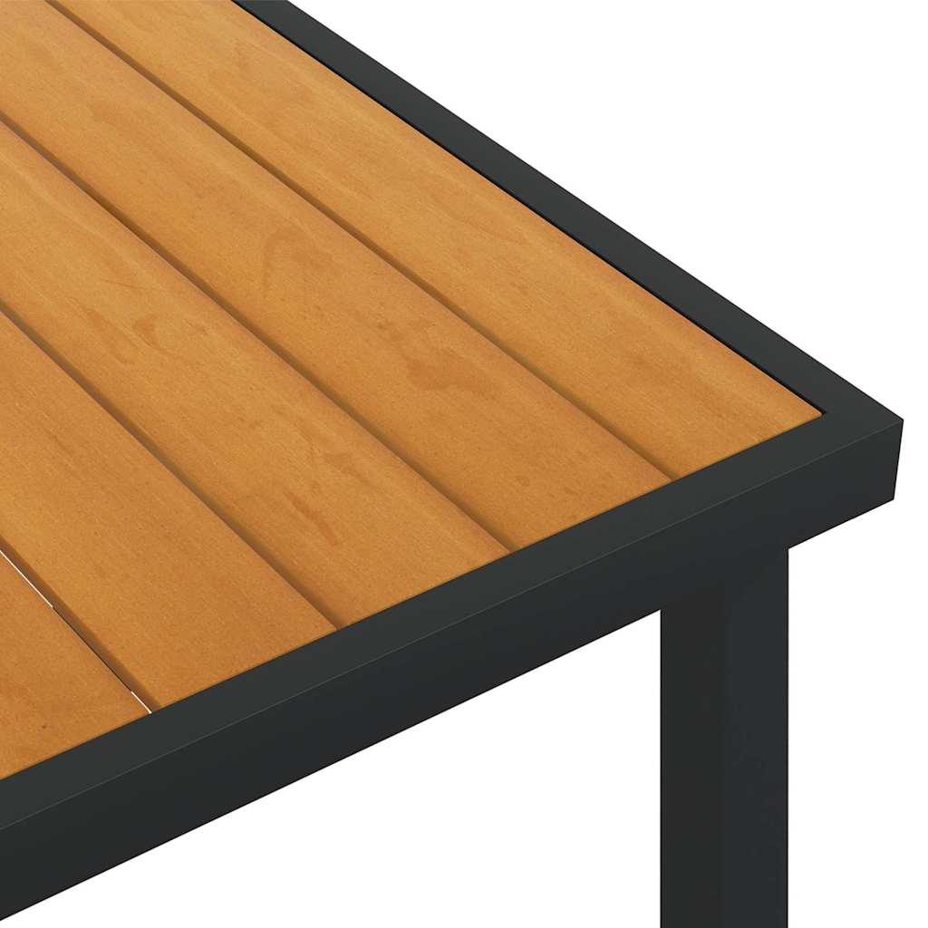 Mesa de jardín de aluminio y WPC plateado 60x60x70 cm