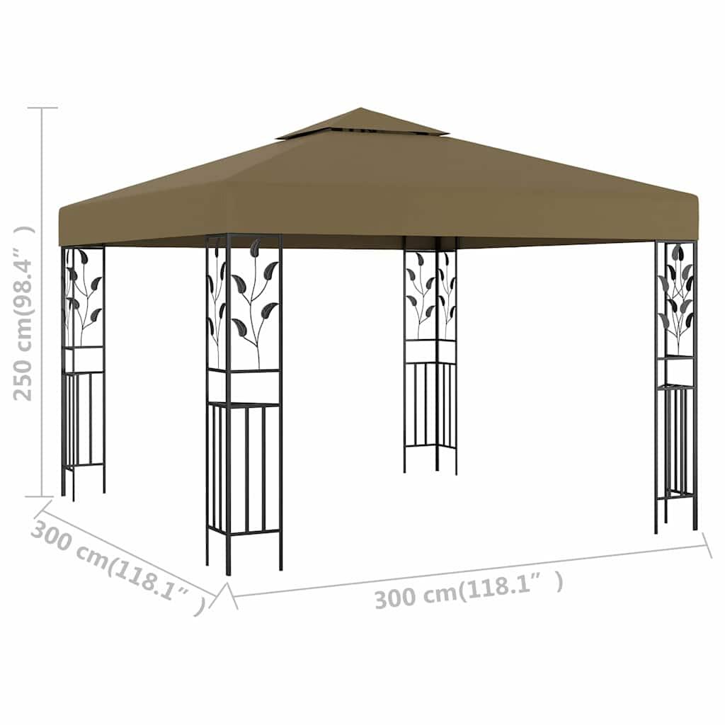 Cenador gris antracita 384x281x270 cm 180 g/m²