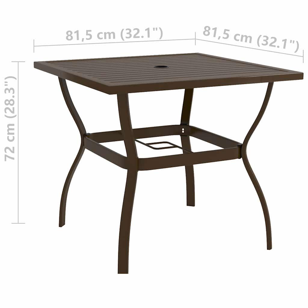 Mesa de jardín de acero gris antracita 100x100x72 cm