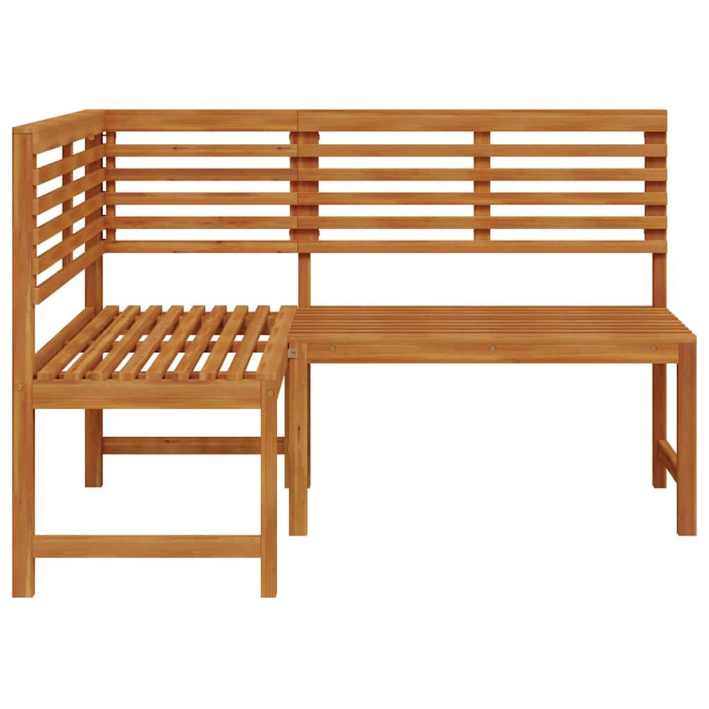 Banco de esquina de jardín madera maciza de acacia 140 cm