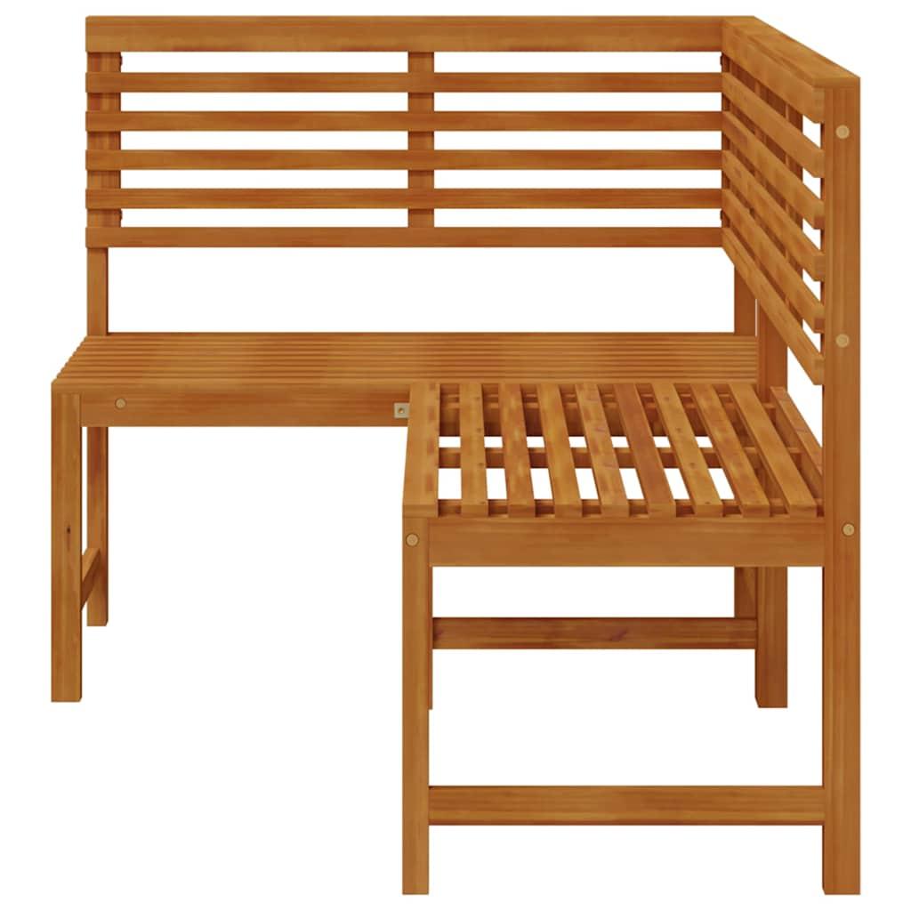 Banco de esquina de jardín madera maciza de acacia 140 cm