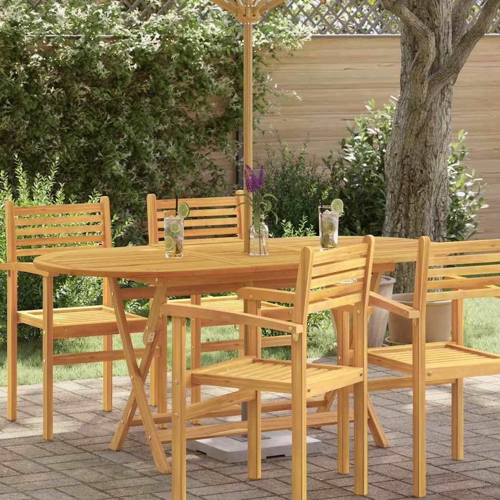 Mesa jardín plegable 160x85x75 cm madera maciza de eucalipto