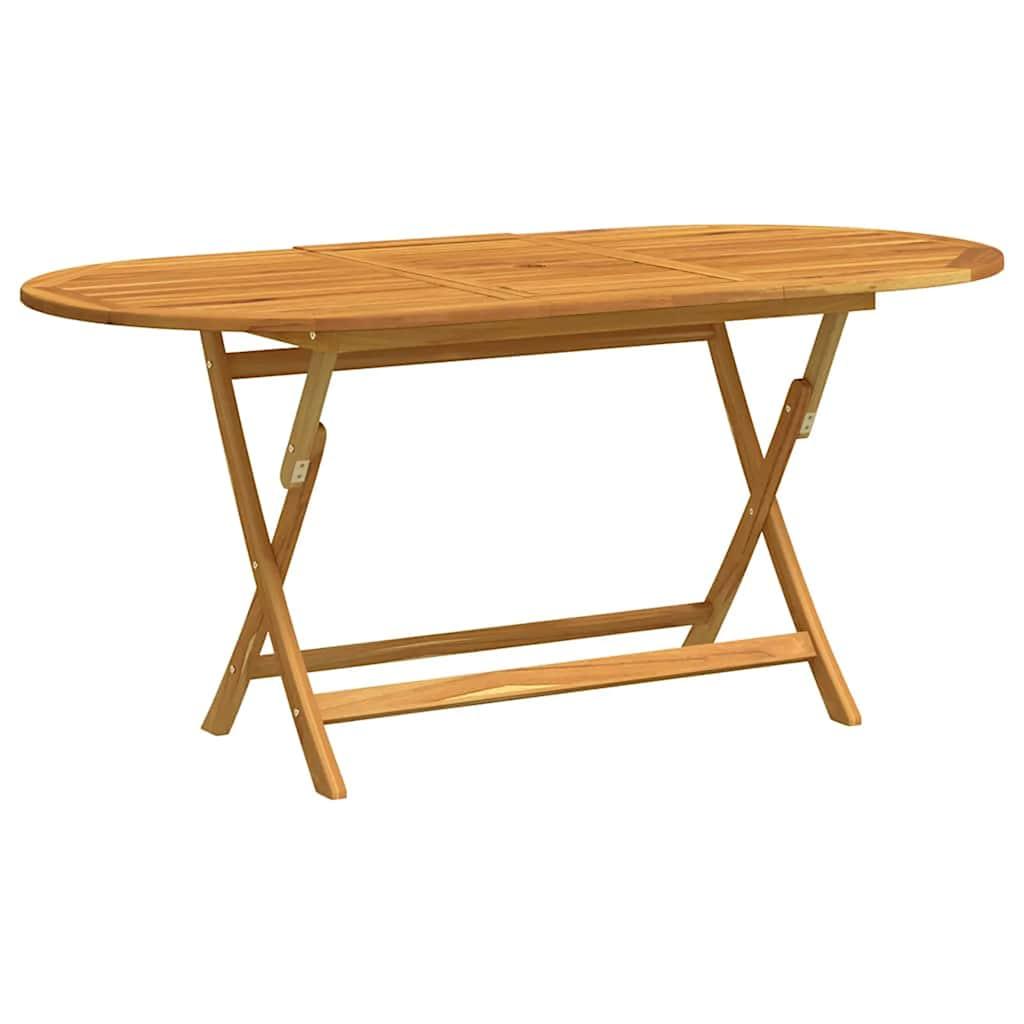 Mesa jardín plegable 160x85x75 cm madera maciza de eucalipto