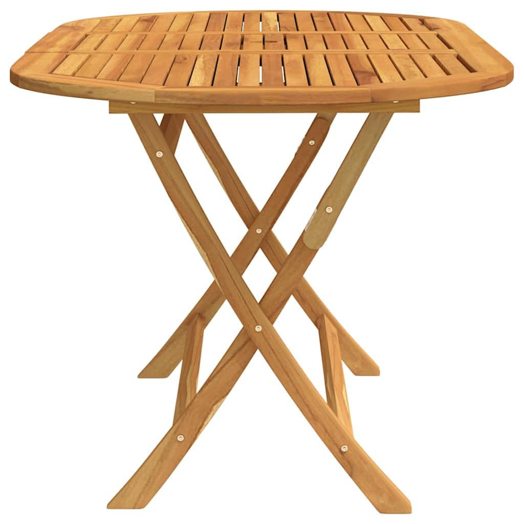 Mesa jardín plegable 160x85x75 cm madera maciza de eucalipto