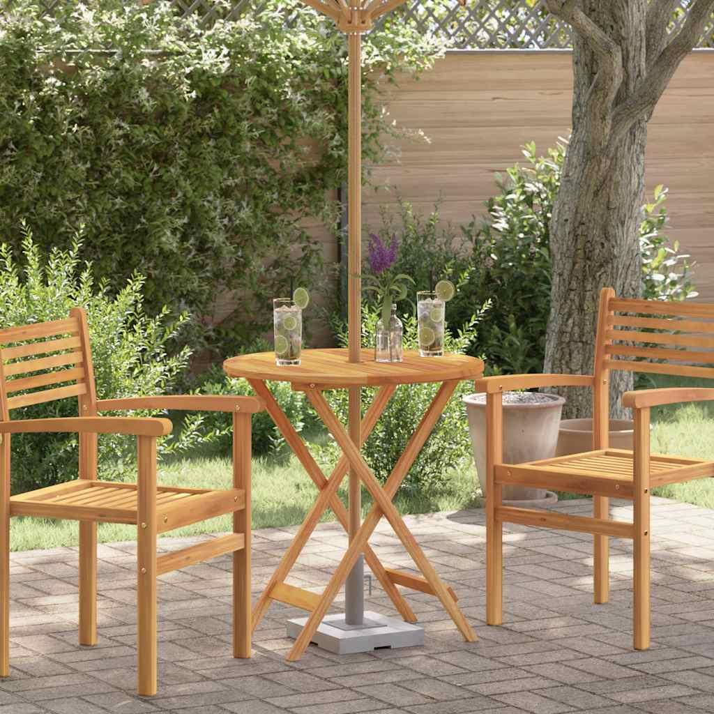 Mesa jardín plegable 160x85x75 cm madera maciza de eucalipto