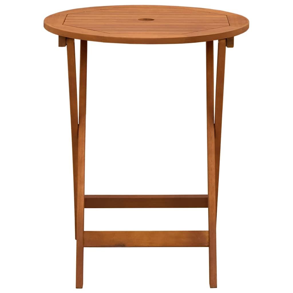 Mesa jardín plegable 160x85x75 cm madera maciza de eucalipto