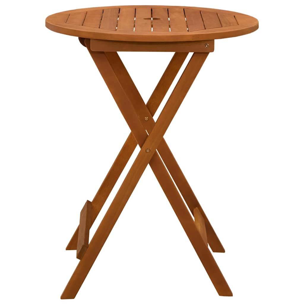 Mesa jardín plegable 160x85x75 cm madera maciza de eucalipto