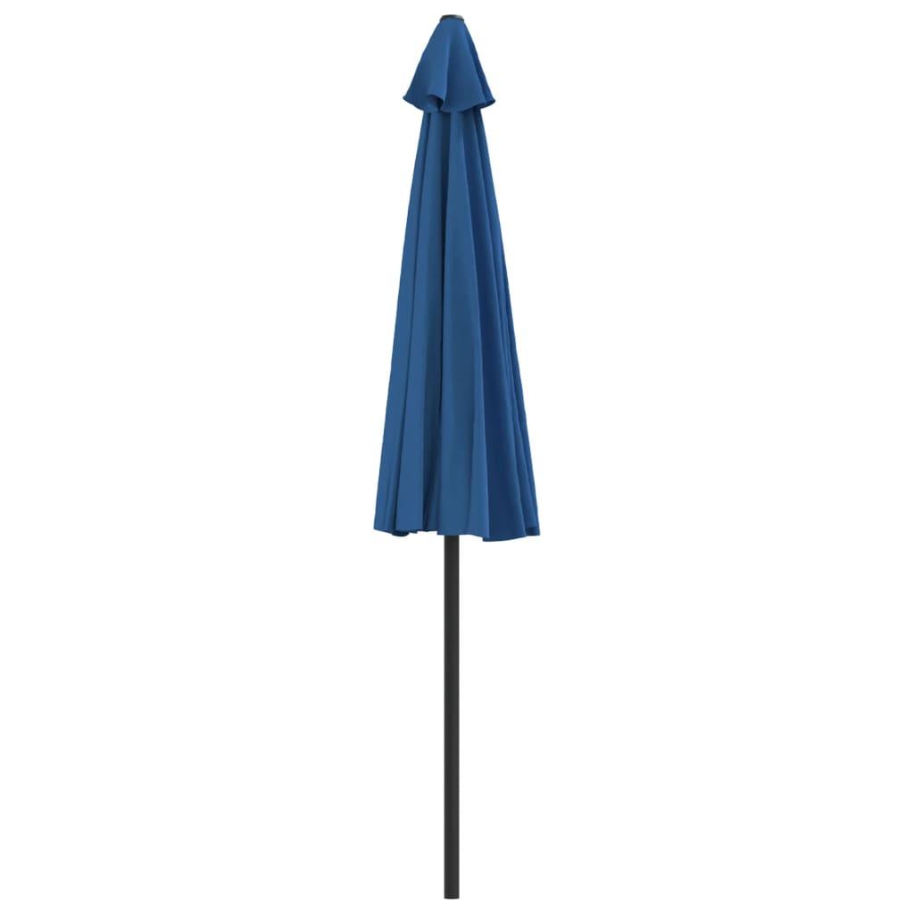 Sombrilla balcón semicircular palo aluminio azul 300x155x223 cm