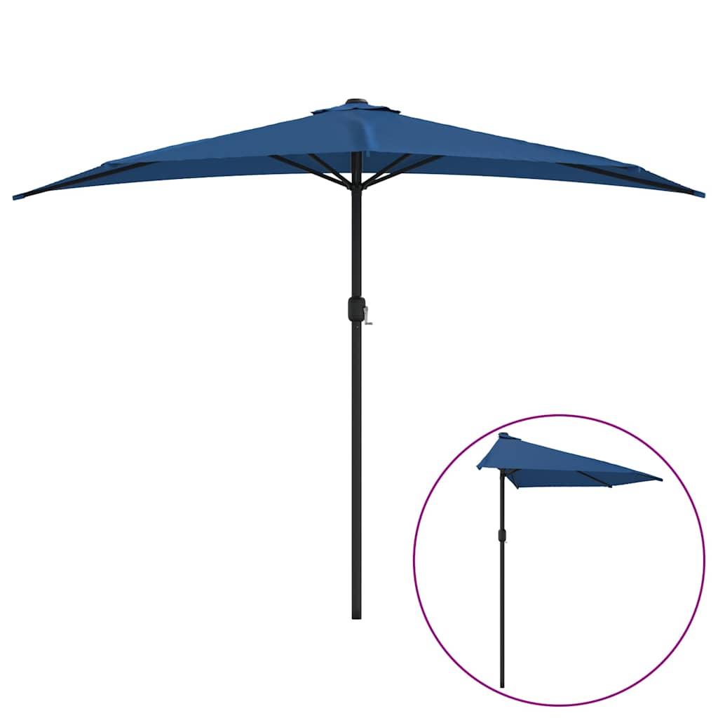 Sombrilla balcón semicircular palo aluminio negro 300x155x223cm