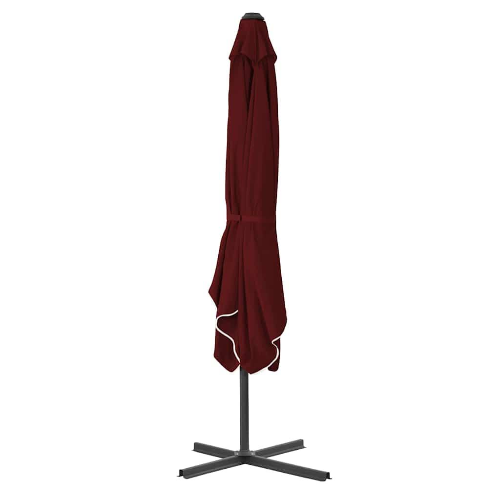 Sombrilla de jardín con palo de acero rojo burdeos 300x230 cm