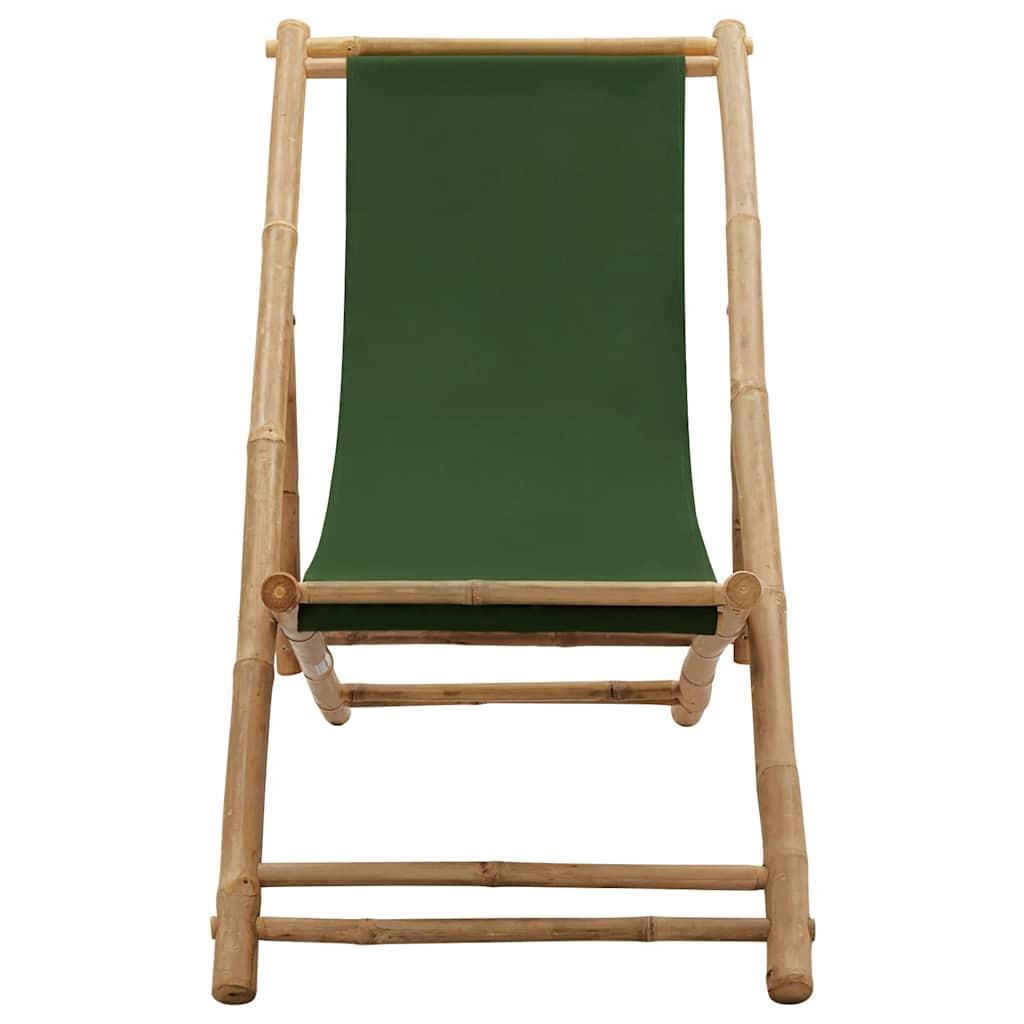 Silla de playa de bambú y lona
