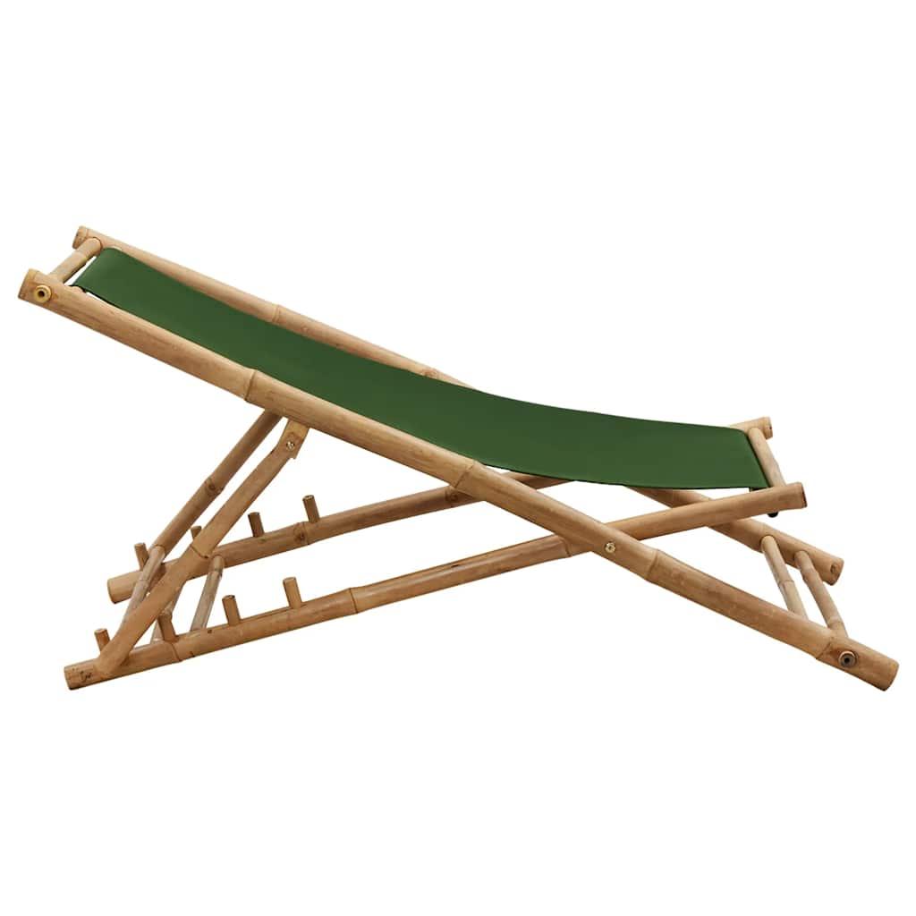 Silla de playa de bambú y lona