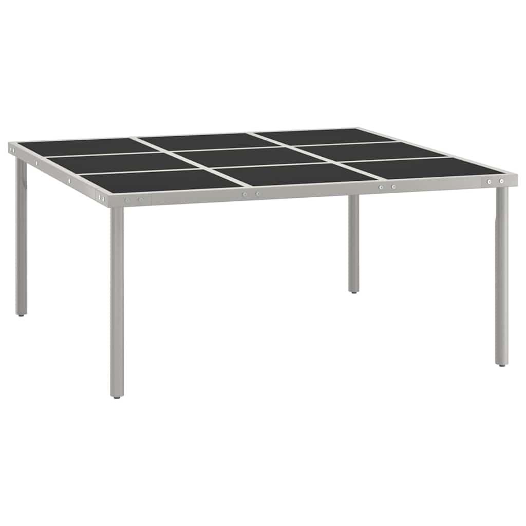 Mesa de comedor para jardín acero y vidrio negro 200x100x74 cm