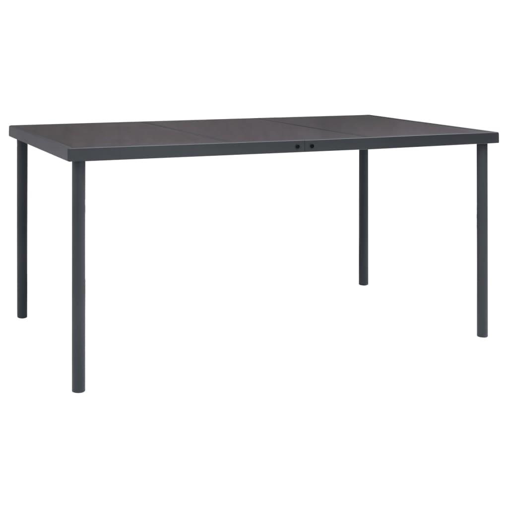 Mesa de comedor de jardín acero gris antracita