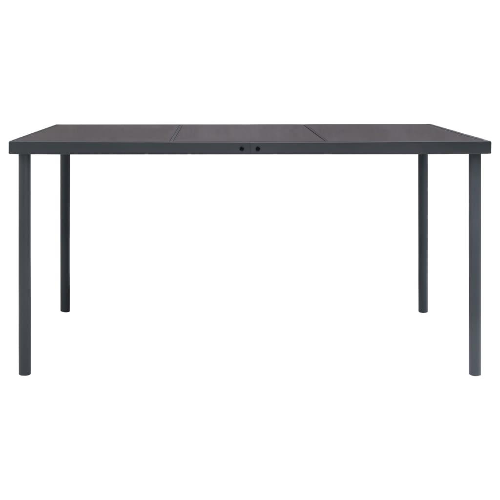 Mesa de comedor de jardín acero gris antracita
