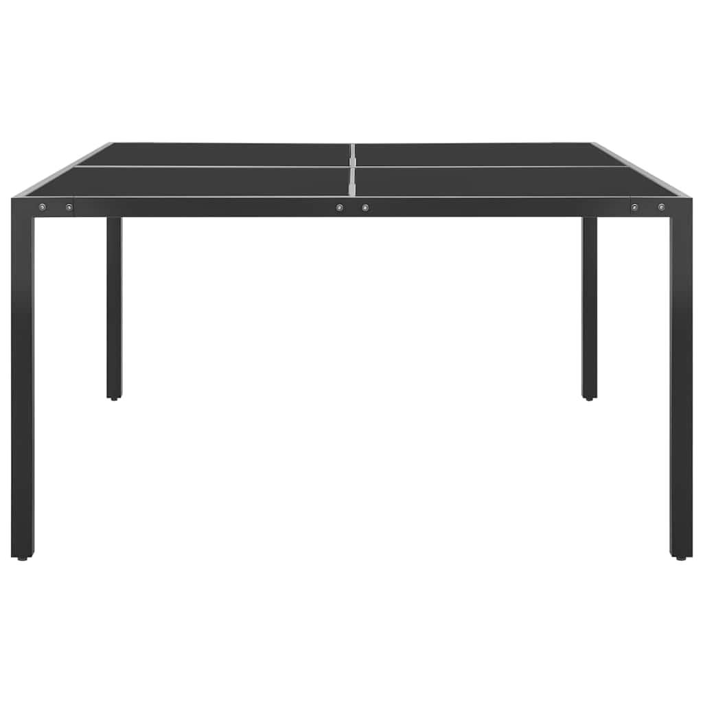 Mesa de jardín acero y vidrio negro y plateado 41x41x45 cm