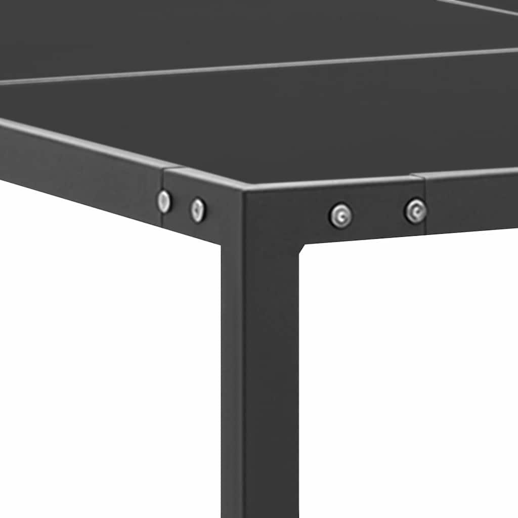 Mesa de jardín acero y vidrio negro y plateado 41x41x45 cm