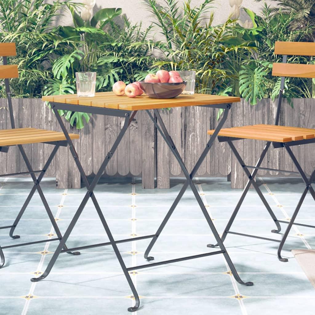 Mesa bistró de terraza madera maciza de acacia