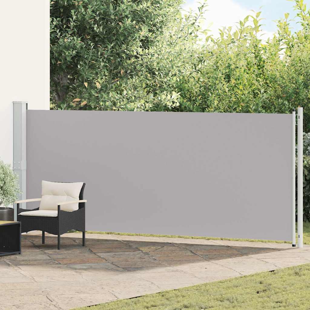 Toldo lateral retráctil para patio gris antracita 140x1200 cm
