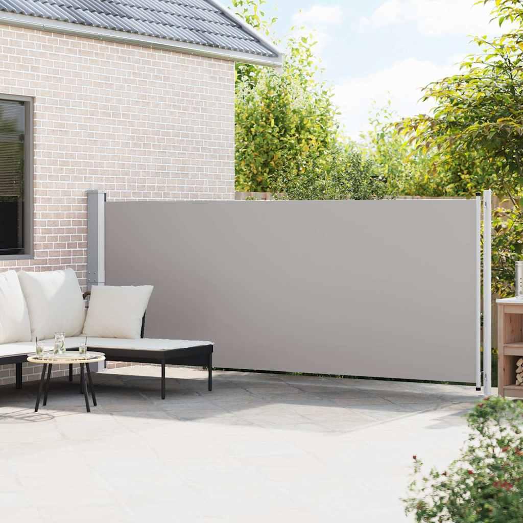 Toldo lateral retráctil para patio gris antracita 140x1200 cm