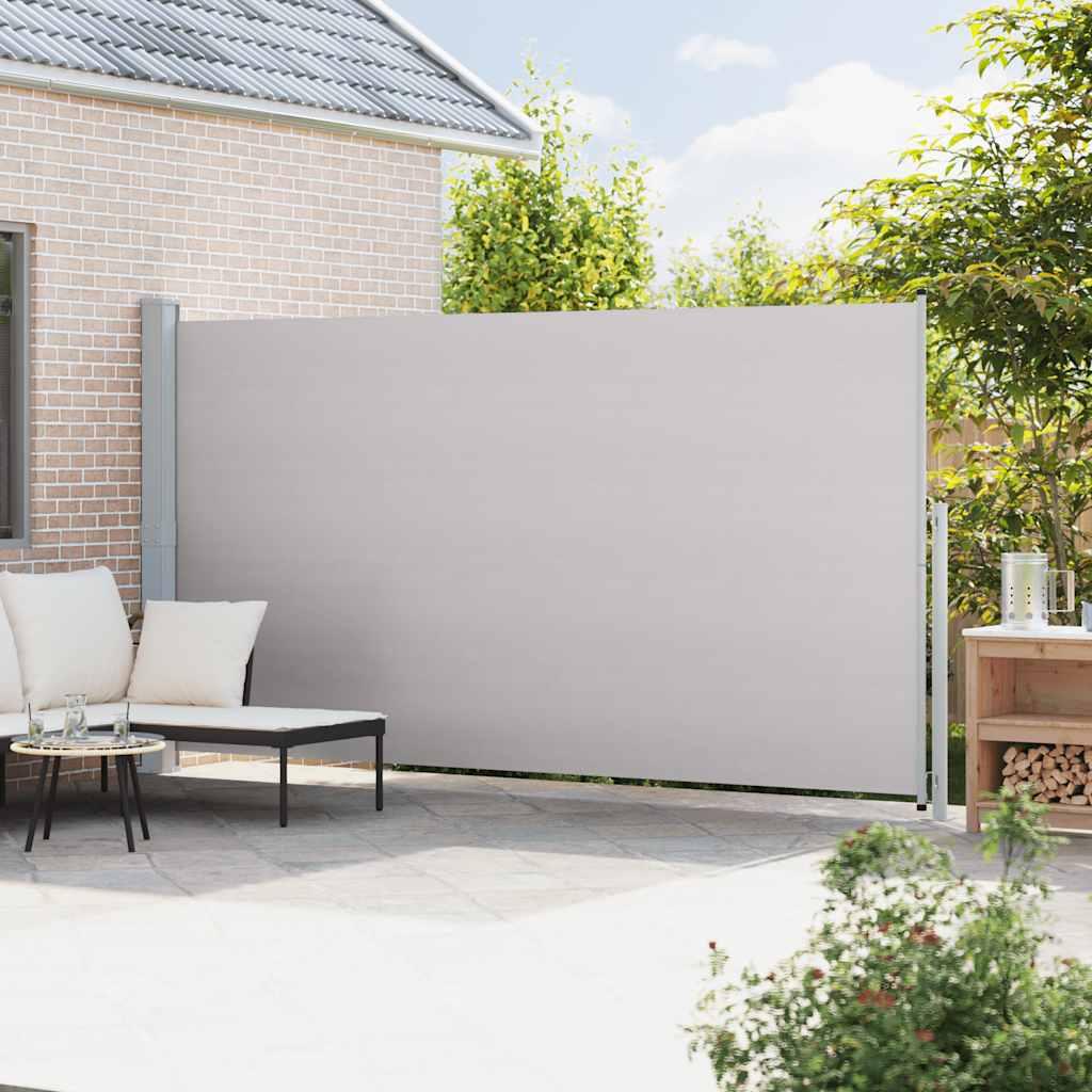 Toldo lateral retráctil para patio gris antracita 140x1200 cm