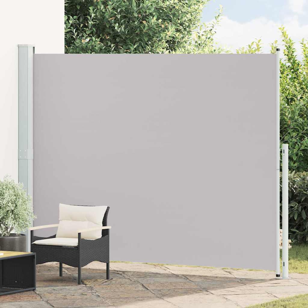 Toldo lateral retráctil para patio gris antracita 140x1200 cm