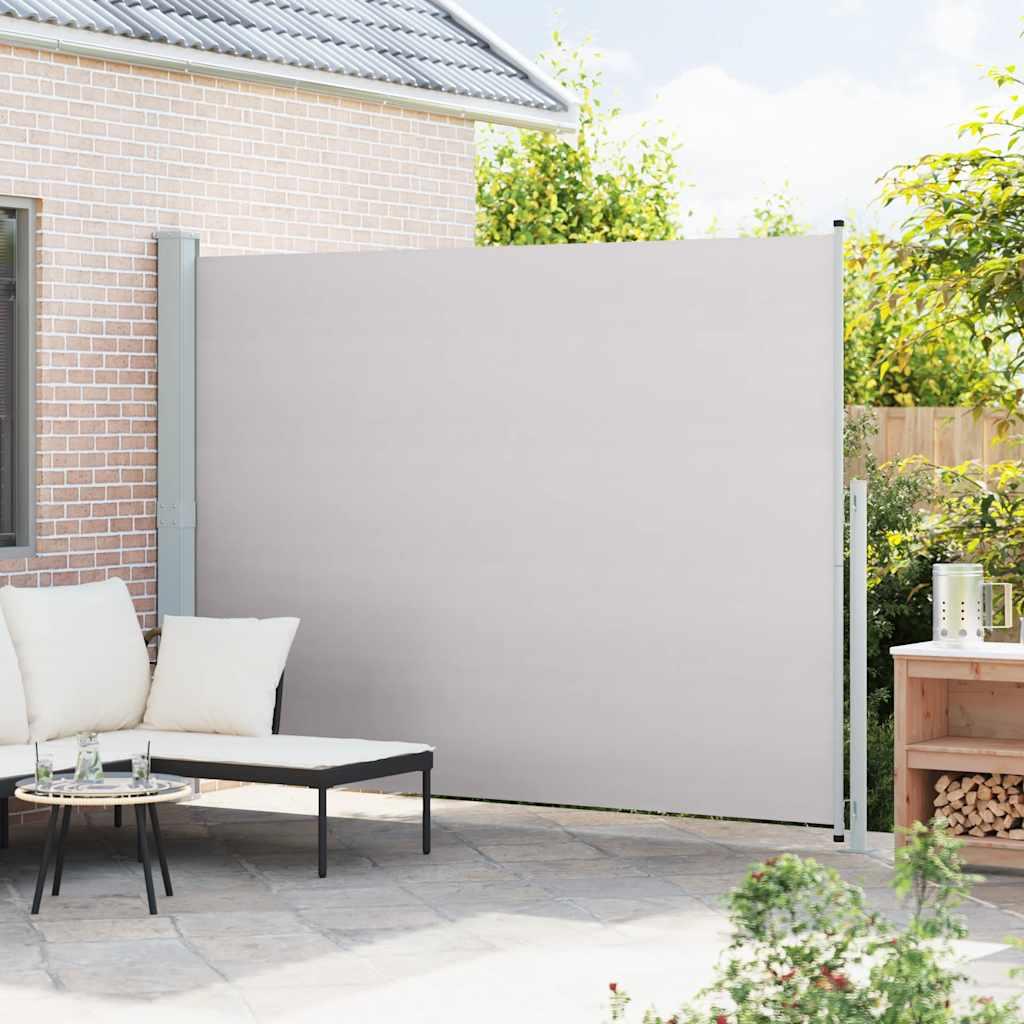 Toldo lateral retráctil para patio gris antracita 140x1200 cm