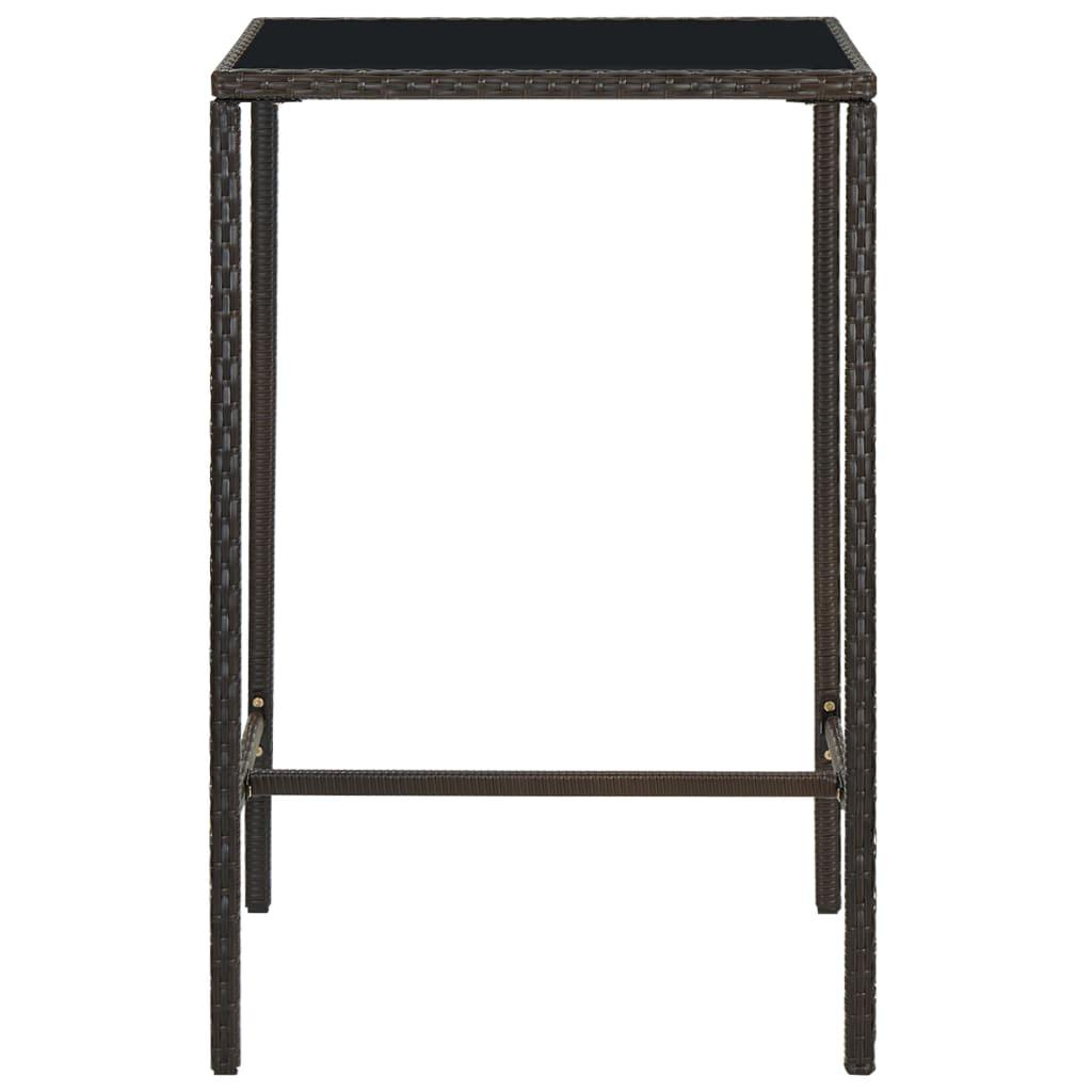 Mesa alta de jardín ratán sintético y vidrio