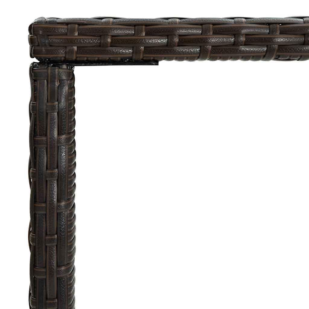 Mesa alta de jardín ratán sintético y vidrio