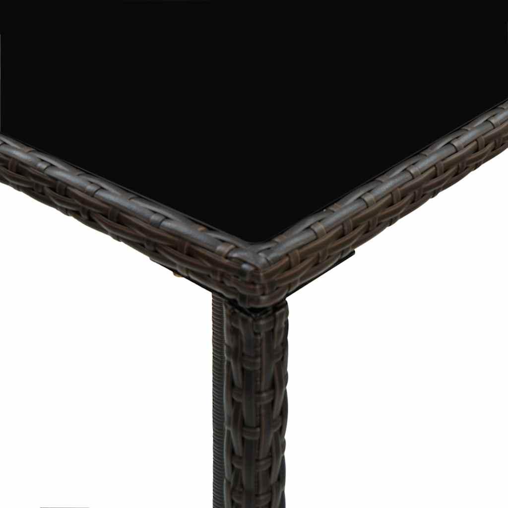 Mesa alta de jardín ratán sintético y vidrio