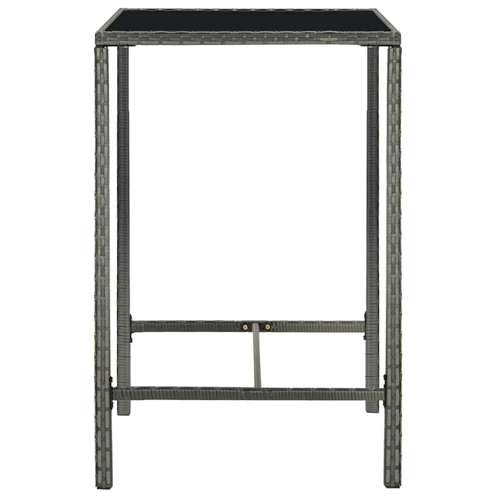 Mesa alta de jardín ratán sintético y vidrio