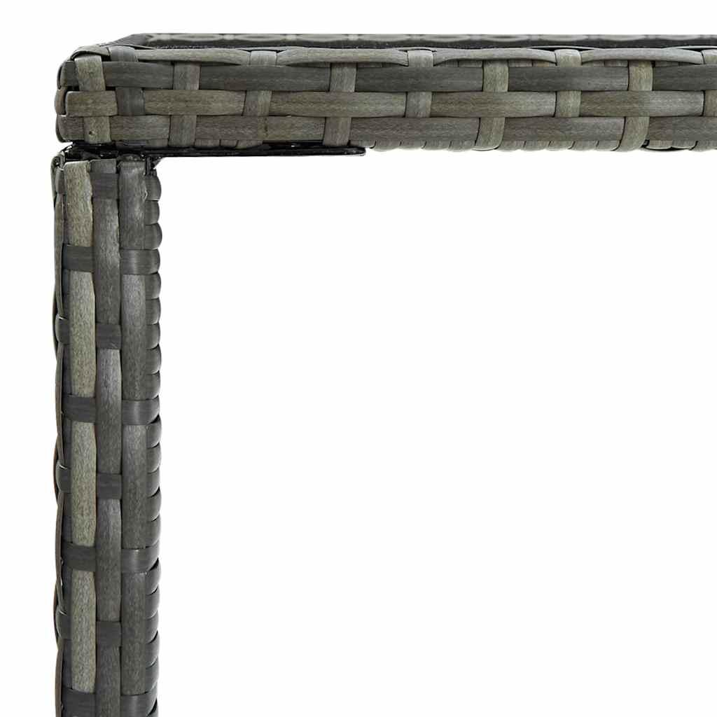 Mesa alta de jardín ratán sintético y vidrio