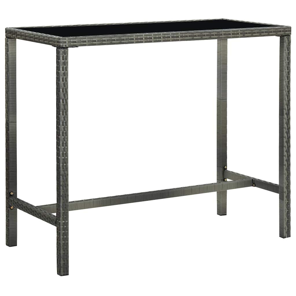 Mesa alta de jardín ratán sintético y vidrio