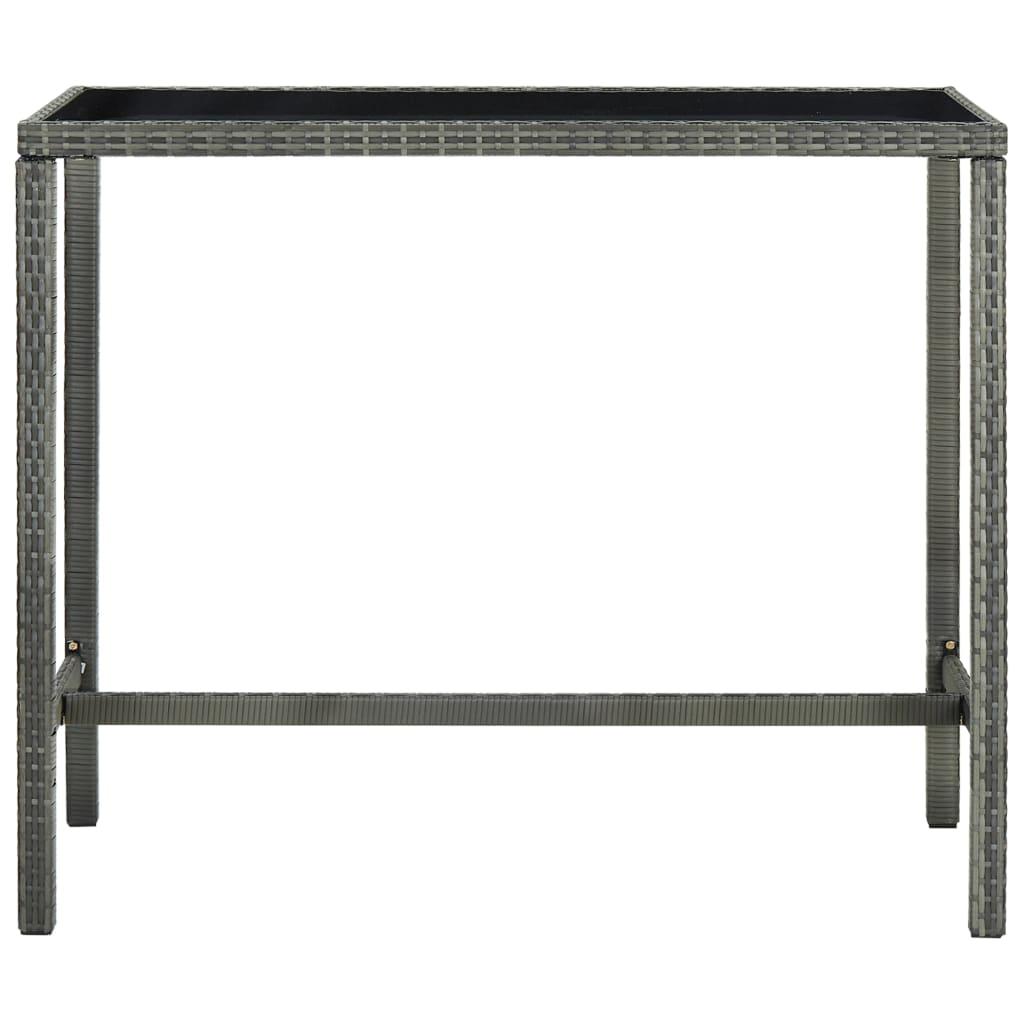 Mesa alta de jardín ratán sintético y vidrio