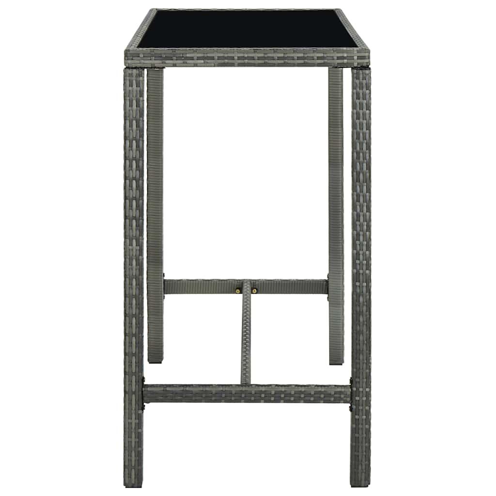 Mesa alta de jardín ratán sintético y vidrio
